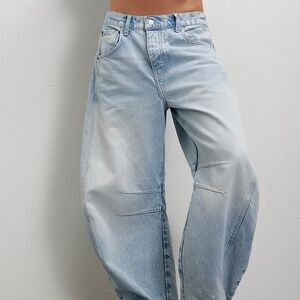 Free People We the Free Good Luck Barrel Jeans
